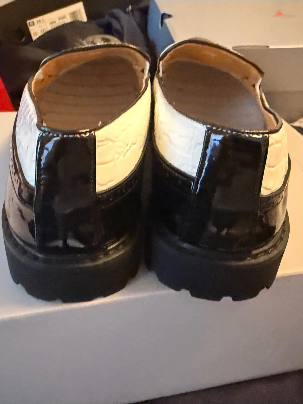 Men's Black & White Tassel Loafers